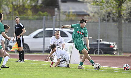 Symbolbild: Ein Neudrossenfelder entwischt, die Coburger Sven Wieczorek und Norik H&ouml;hn schauen hinterher.