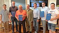 Unser Bild zeigt (v. li.) Frederik Barth, Martin Bernreuther, Helmut Mittelberger, Henry Schramm, J&uuml;rgen Kieslich, Manuel Melzer, Markus Pastirmaci.Brigitte Soziaghi