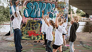 Sehr beliebt bei &bdquo;Wild child" sind die Kindergeburtstage, bei denen mit Graffiti gearbeitet wird.