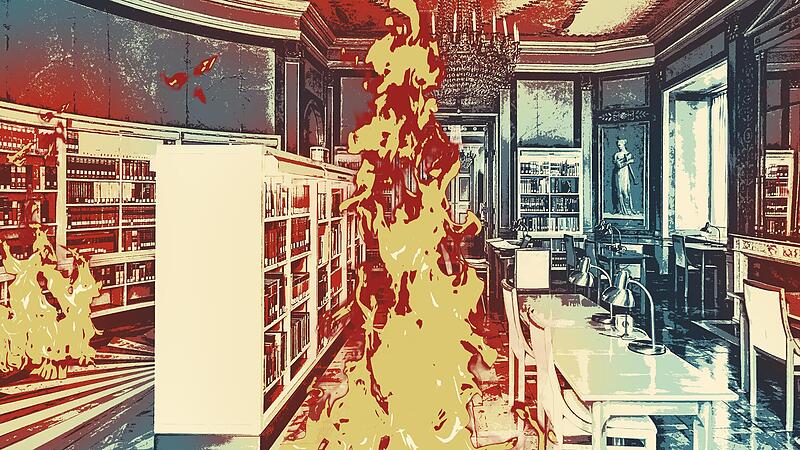 Vorbereitung auf einen Ernstfall, der hoffentlich nie eintritt, wie der hier dargestellte Brand in der Landesbibliothek: Mehrere Coburger Kultureinrichtungen haben einen Notfallverbund gegr&uuml;ndet.
