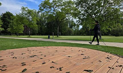 Mitten im Luitpoldpark liegt Bad Kissingens sch&ouml;nstes Saale-St&uuml;ck: der M&auml;ander. Nur: Dort ist zur Zeit alles voller G&auml;nsekot.