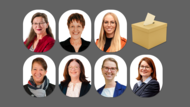 Das sind die B&uuml;rgermeisterinnen im Landkreis Bamberg (Wahl 2026): Mirjam Stark, Sigrid Reinfelder, Clarissa Schmitt (hinten von links), Denise M&uuml;ller, Regina Wohlpart, Stephanie Auer-Neuberg und Michaela Kaiser (vorne von links).