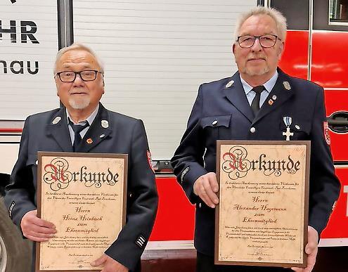 Die neuen Ehrenmitglieder Heinz Heinbuch (links) und Alexander Hagemann. Die neuen Ehrenmitglieder Heinz Heinbuch (links) und Alexander Hagemann.