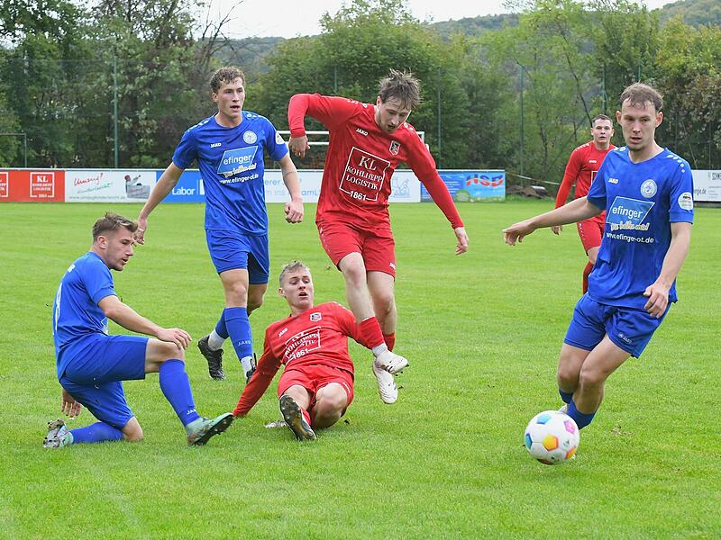 So wie in dieser Szene beim 3:1-Heimerfolg gegen den ASV Rimpar wird es sicherlich auch in Frammersbach zur Sache gehen.
