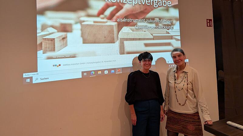 Natalie Schaller und Ines-Ulrike Rudolf Natalie Schaller (links), Architektin für die stattbau München GmbH, und Ines-Ulrike Rudolf, tätig im Treibhaus-Büro.