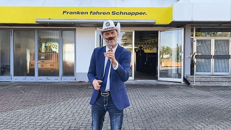Andreas Leopold Schadt alias Fr&auml;nk beim Autohaus Schnapper in Reckendorf