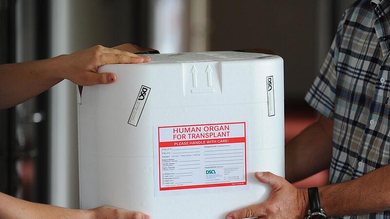 Eine Organtransportbox wird  &uuml;bergeben.  Eine fraktions&uuml;bergreifende Gruppe von Abgeordneten im Bundestag hat  einen Gesetzentwurf auf den Weg gebracht, der  f&uuml;r Organspenden die Widerspruchsl&ouml;sung vorsieht.