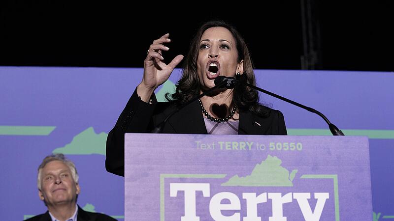 Kamal Harris legt sich für Terry McAuliffe in Virginia ins Zeug. Der Demokrat will sein Amt als Gouverneur verteidigen.