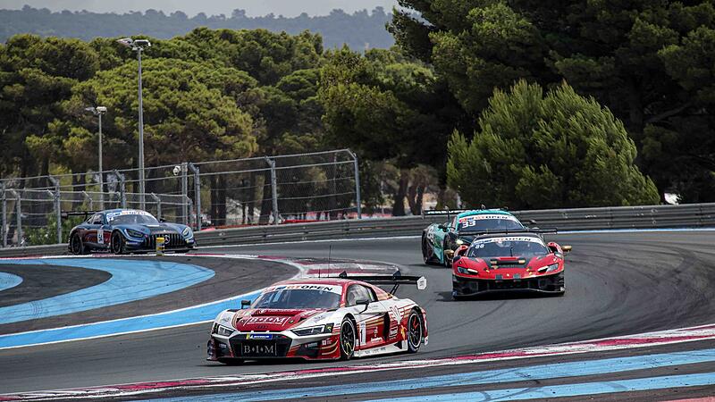 Nur einmal konnten Christopher Haase und Simon Reicher ihren Audi R8 LMS (vorne) auf dem Circuit Paul Ricard von Le Castellet in die Punkte steuern. Nur einmal konnten Christopher Haase und Simon Reicher ihren Audi R8 LMS (vorne) auf dem Circuit Paul Ricard von Le Castellet in die Punkte steuern.
