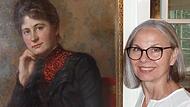 Zofia Drahn und das Michel-Weiß-Porträt von Babette Pertsch. Das Bild soll jetzt aus Platzgründen verkauft werden.