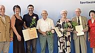 Die Ehrung fand in Wonsees statt (v. l.): Edmund Mauser (BLSV-Kreisvorsitzender), Monika Engelhard ( BLSV-Bezirksvorsitzende), Daniel Dolbea (TC Neunkirchen am Brand), Dietmar und Monika Rühl (DJK Concordia Wimmelbach), Adolf Vestner (TSV Neunkirc...
