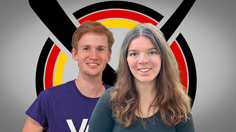 Sie gehen f&uuml;r ihre Parteien als Direktkandidaten ins Rennen: Tim Reising (Volt) und Lisa L&ouml;sel (&Ouml;DP).