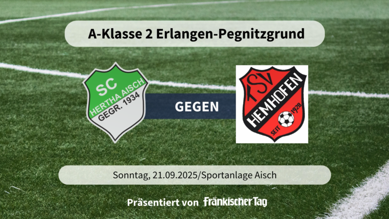 Am Sonntag empfing SC Hertha Aisch den TSV Hemhofen zum Spitzenduell in der A-Klasse 2 ER/PEG. Alle Highlights gibt es in unserem Video. Am Sonntag empfing SC Hertha Aisch den TSV Hemhofen zum Spitzenduell in der A-Klasse 2 ER/PEG. Alle Highlights gibt es in unserem Video.