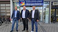 Sie sind zur B&uuml;rgermeisterwahl in He&szlig;dorf angetreten (von rechts): Erich Biermann (Freie W&auml;hler), amtierender Zweiter B&uuml;rgermeister Axel Gotthardt (CSU) und Matthias Scholz (&bdquo;Gemeinde im Mittelpunkt&ldquo; (GiM).