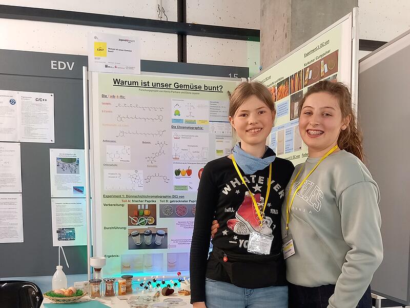 Elena Leyerer und Hanna Panhans (rechts) machen den 1. Platz.