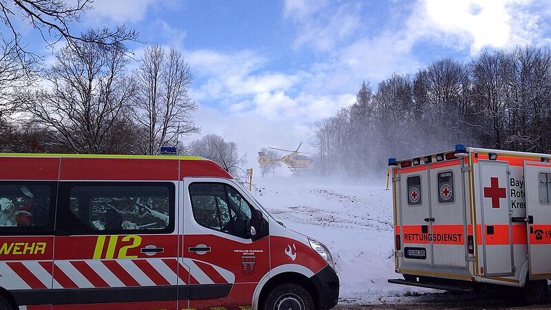 Die Eins&auml;tze der First Responder Zeitlofs k&ouml;nnen dramatisch sein, weshalb auch bei Bedarf der Hubschrauber alamiert werden muss.