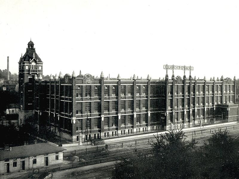 Die Spinnerei, nach dem Brand von 1903 neu aufgebaut.