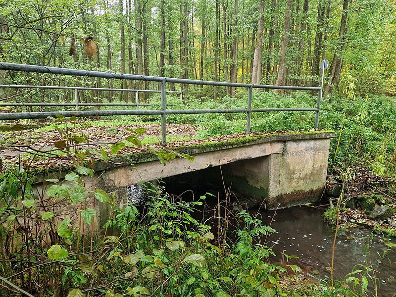 Die Br&uuml;cke zur Schmalzm&uuml;hle bei Frauenroth gilt als stark sanierungsbed&uuml;rftig.