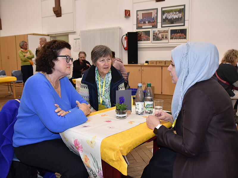 Mezkin Hussein erz&auml;hlte von ihrem Ankommen in Kulmbach.