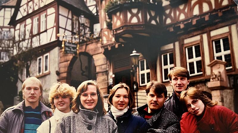 Die junge Band Anfang der 1980er Jahre (von links): Bernhard Maisch, Judith Kröner, Gitta und Uschi Maisch, Philipp Arnold, Wolfgang und Eveline Bottler.