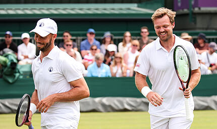 Die Reise geht weiter: Kevin Krawietz (r.) und Tim Pütz stehen in Wimbledon im Halbfinale. Die Reise geht weiter: Kevin Krawietz (r.) und Tim Pütz stehen in Wimbledon im Halbfinale.
