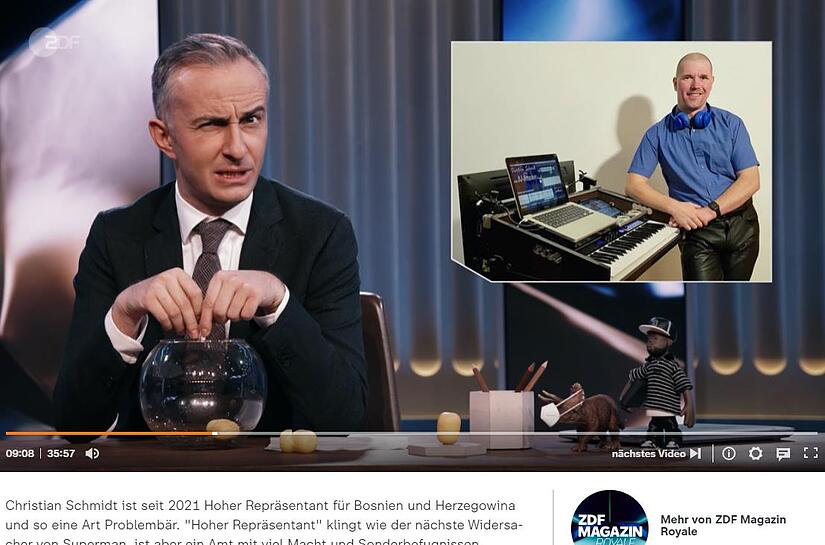 Jan Böhmermann ließ sich in seiner Satire-Sendung ZDF Magazin Royale vor einer Woche über Christian Schmidt aus Kolmsdorf (Landkreis Bamberg) aus.