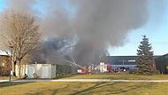 Großbrand in Forchheim beim Recyclinghof Fritsche.