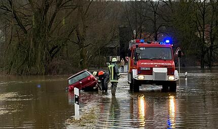 Hochwasser bei Langenstadt Hochwasser bei Langenstadt