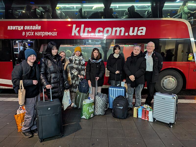 Abreise der Teilnehmer in die Ukraine.