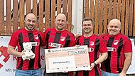Auf dem Foto von links die Organisatoren Christian G&uuml;nther, Frank Gr&auml;b, Thomas Wagenh&auml;user und Andre Klarmann, die sich gemeinsam mit zahlreichen Helferinnen und Helfern erneut f&uuml;r eine rundum gelungene Benefizveranstaltung einsetzten.