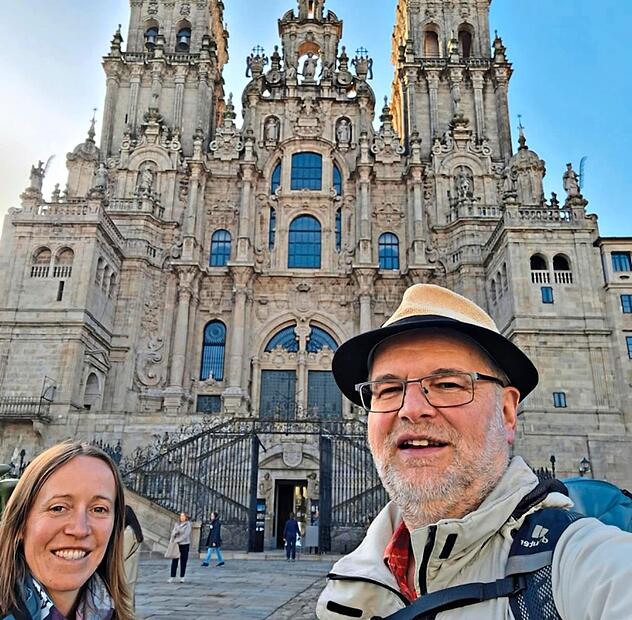 Manfred Köstner ist am Mittwoch gegen Mittag in Santiago de Compostela eingetroffen. Am selben Abend gab es in Nordhalben das Benefizkonzert mit dem Heeresmusikkorps Veitshöchheim. privat Manfred Köstner ist am Mittwoch gegen Mittag in Santiago de Compostela eingetroffen. Am selben Abend gab es in Nordhalben das Benefizkonzert mit dem Heeresmusikkorps Veitshöchheim. privat