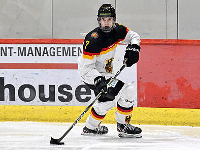 Händel Carlos, GER, U18 Schweiz - Deutschland, Nationalmannschaft, Eishockey, 30.12.2023 *** Händel Carlos, GER, U18 Swi