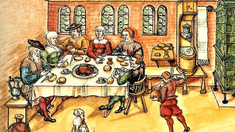 Blick in einen bürgerlichen Haushalt Würzburgs mit Martinsgansessen Blick in einen bürgerlichen Haushalt Würzburgs mit Martinsgansessen