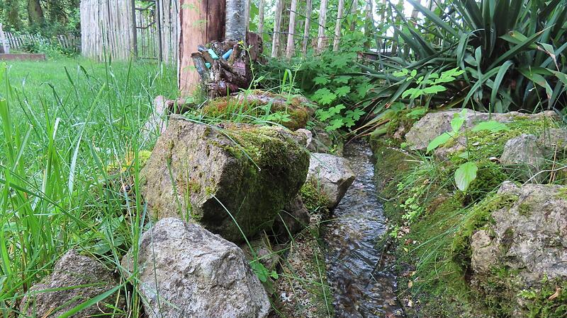 Hingucker bei Familie Lauth: ein selbst angelegter Bachlauf mitten durch den Garten.