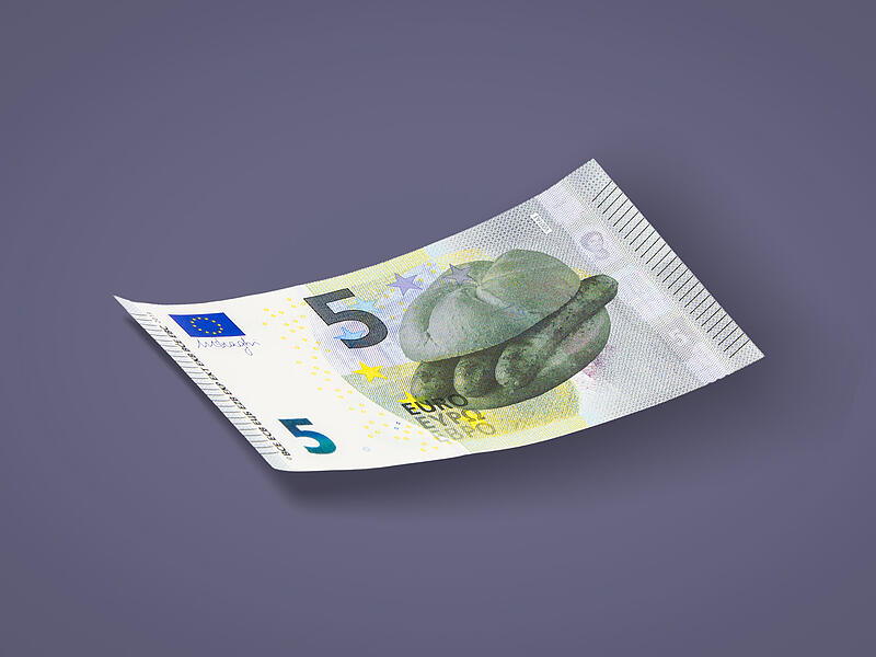 Neue Euro-Scheine: fränkische Motive Motiv 5-Euro-Schein: drei im Weggla