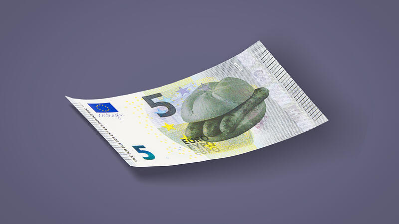 Neue Euro-Scheine: fränkische Motive Motiv 5-Euro-Schein: drei im Weggla