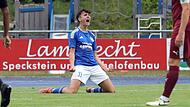 Der Burgebracher Nico Plätzer (hier beim Torjubel gegen Röslau) erzielte das zwischenzeitliche 4:0 für den TSV.
