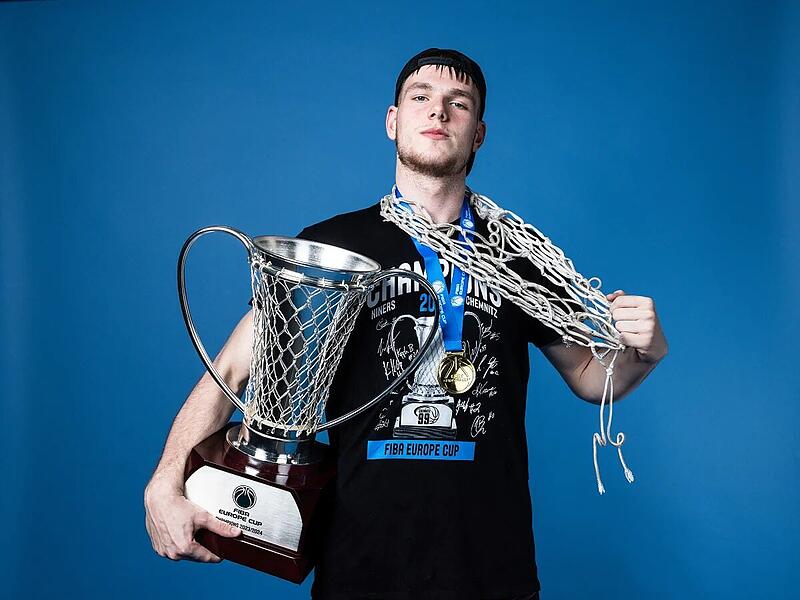 Baskets-Neuzugang Benjamin Koppke gewann mit den Niners Chemnitz 2024 den Fiba Europe Cup.