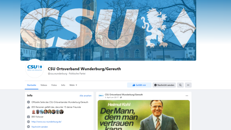 Der Facebook-Account des CSU-Ortsverbands Wunderburg/Gereuth Im Bamberger CSU-Ortsverband Wunderburg/Gereuth postete Stefan Düring als Schriftführer und Digitalbeauftragter verhetzende Beiträge gegen andersdenkende und andersfühlende Menschen.