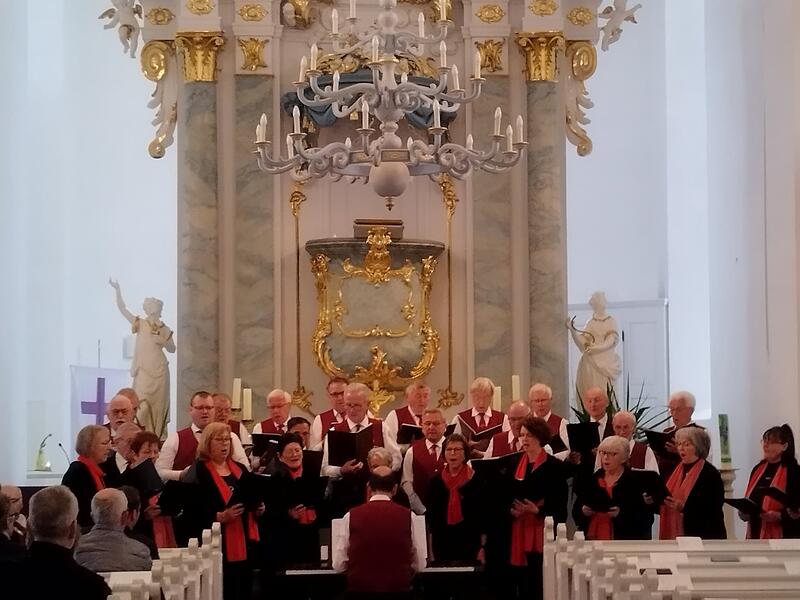 Ein Highlight war der gro&szlig;e Gemeinschaftschor der Chorgemeinschaft Seibelsdorf und des M&auml;nnergesangvereins Oberrodach.