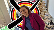 Lisa Badum tritt wieder für die Grünen an und macht Werbung für Spitzenkandidat Robert Habeck