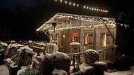 H&uuml;ttencharm und Gem&uuml;tlichkeit: Die neue Almh&uuml;tte am Greuther Keller bei Schnee im Januar.