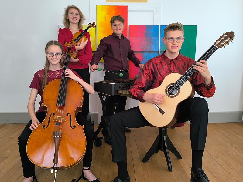 Familie Kreuzer aus Wermerichshausen Auf dem Foto von links zu sehen sind Katharina, Antonia, Kornelius und Maximilian Kreuzer.