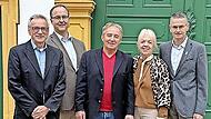 Der geschäftsführende Vorstand mit Reinhard Schaupp (Hammelburg, Vorsitzender), Hannelore Bauer (Bad Kissingen), Joachim Kress (Schweinfurt), Georg Oel (Hab) (alle drei stellvertretende Vorsitzende) und Wilfried Vogler (Schwärzelbach), Bezirksgesc...