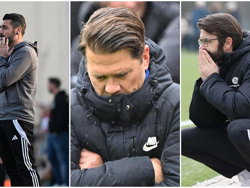 Stecken mit ihren Mannschaften tief im Bezirksliga-Abstiegskampf: Michael Finster (SG Knetzgau/Oberschwappach), Lars Daniel (SpVgg Zeckern), und Lars Scheler (TSV Staffelstein).
