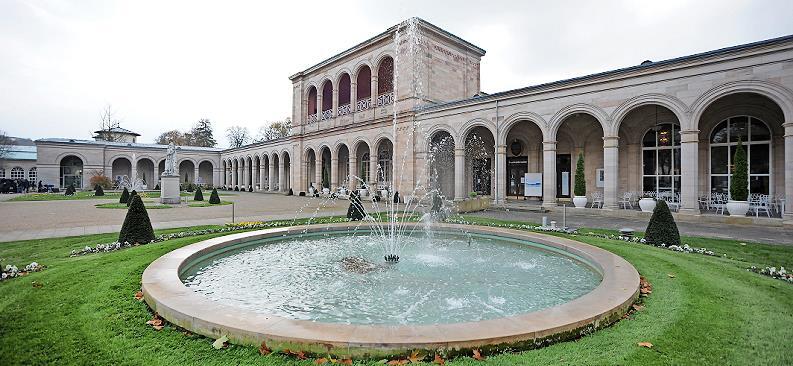 Der Betrieb der Springbrunnen, hier im Bad Kissinger Kurgarten, wird in der Frostperiode ausgesetzt .
