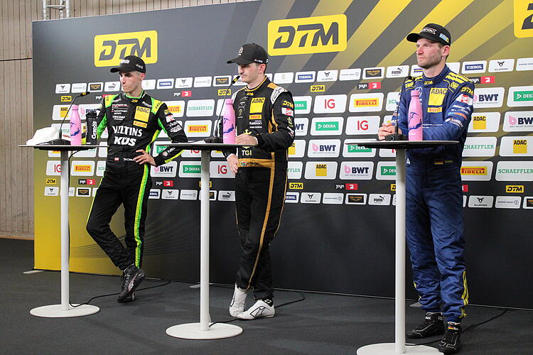 Thomas Preining, Jordan Pepper und Maro Engel: Die Top 3 vom Samstagsrennen der DTM am Norisring.
