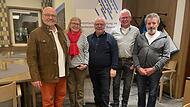 Unser Bild zeigt (von links) Vizepräsident des Landesverbandes Heinz Amling, Schriftführerin Claudia Meierl, 1. Vorsitzender Andreas Lomb, 2. Vorsitzender Michael Günder und Schatzmeister Ewald Heurung.