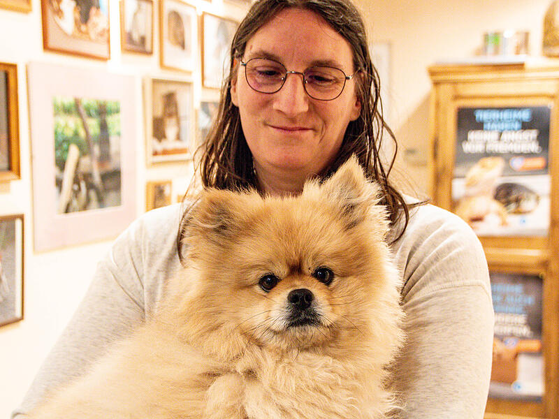 Hund Bounty ist eines der Tiere, die in K&ouml;dnitz auf ein neues Zuhause warten. Tierheimleiterin Angelika Enzmann setzt sich in Vollzeit f&uuml;r ihre Sch&uuml;tzlinge ein.