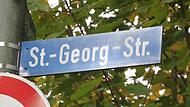 Die St.-Georg-Straße ist natürlich nach dem Patron der katholischen Stadtpfarrkirche benannt.